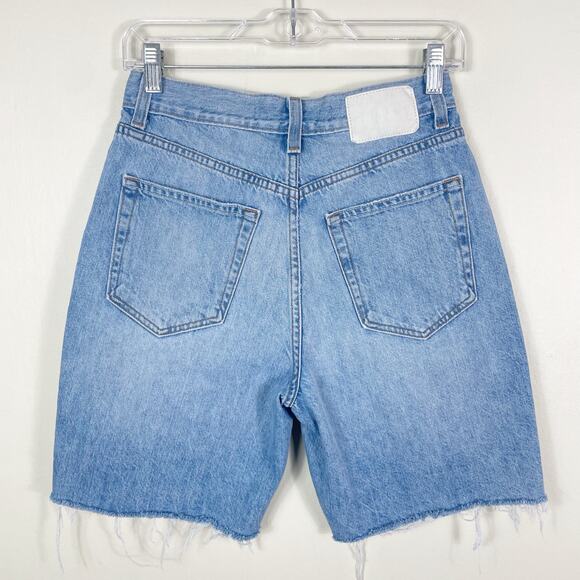 GRLFRND Distressed Quinn High Rise 90s Boyfriend Shorts in Santa Barbara - Picture 8 of 12